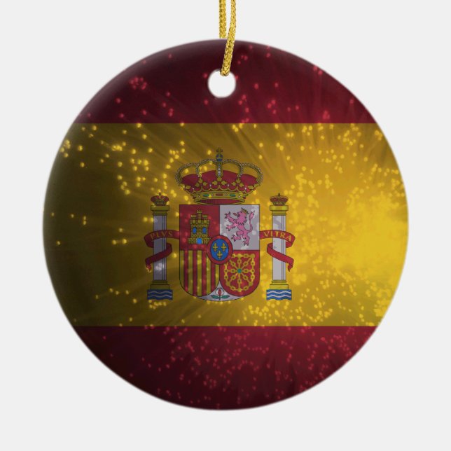 Flag of Spain Ceramic Ornament (Front)