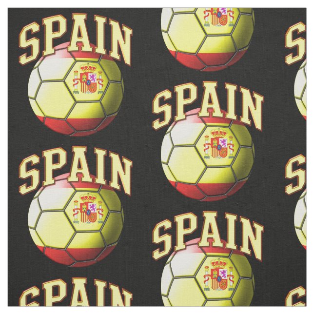 Flag of Spain Spanish Soccer Ball Pattern Fabric (Swatch)