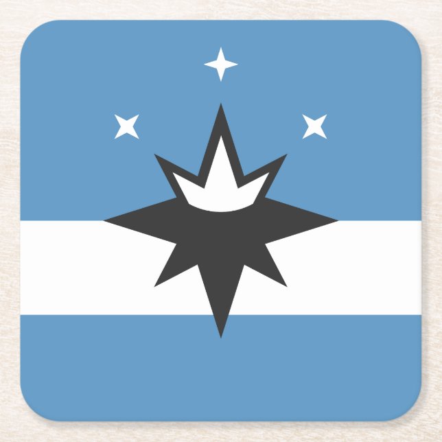 Flag of Springfield, Missouri Square Paper Coaster (Front)