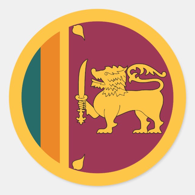 Flag of Sri Lanka Classic Round Sticker (Front)