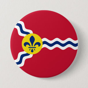 Flag of St Louis (Missouri) 7.5 Cm Round Badge