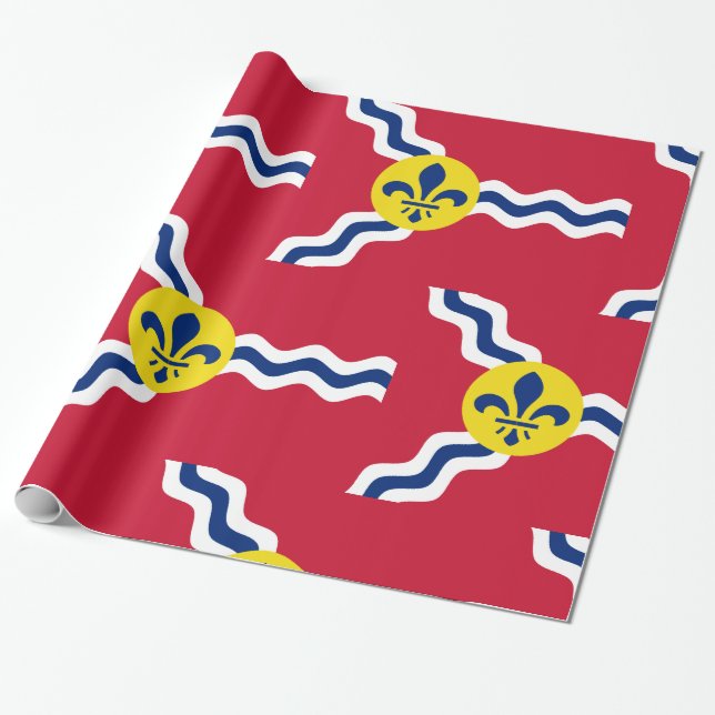 Flag of St. Louis, Missouri Wrapping Paper (Unrolled)