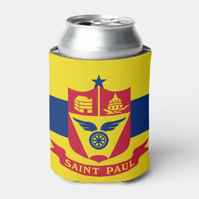 Flag of St Paul, Minnesota Can Cooler (Can Front)
