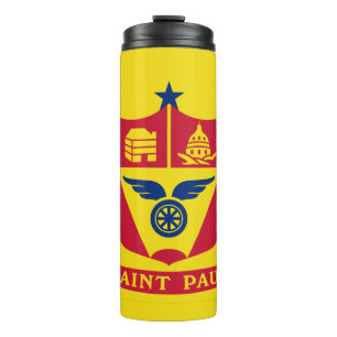Flag of St Paul, Minnesota Thermal Tumbler