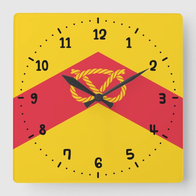 Flag of Staffordshire Square Wall Clock (Front)