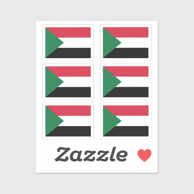 Flag of Sudan Collection pack of 6 (Sheet)