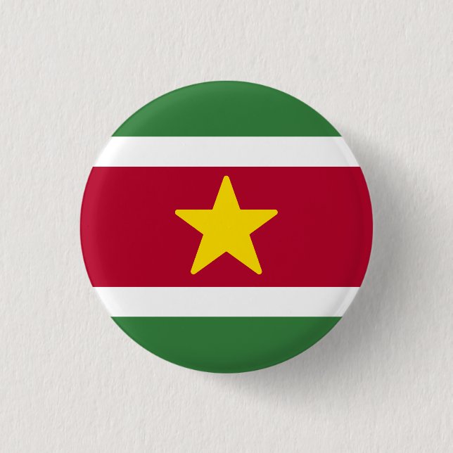 Flag of Suriname 3 Cm Round Badge (Front)