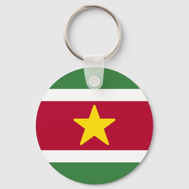 Flag of Suriname Key Ring (Front)