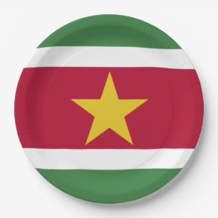 Flag of Suriname Paper Plate