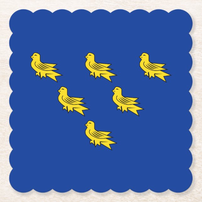 Flag of Sussex Paper Coaster (Front)