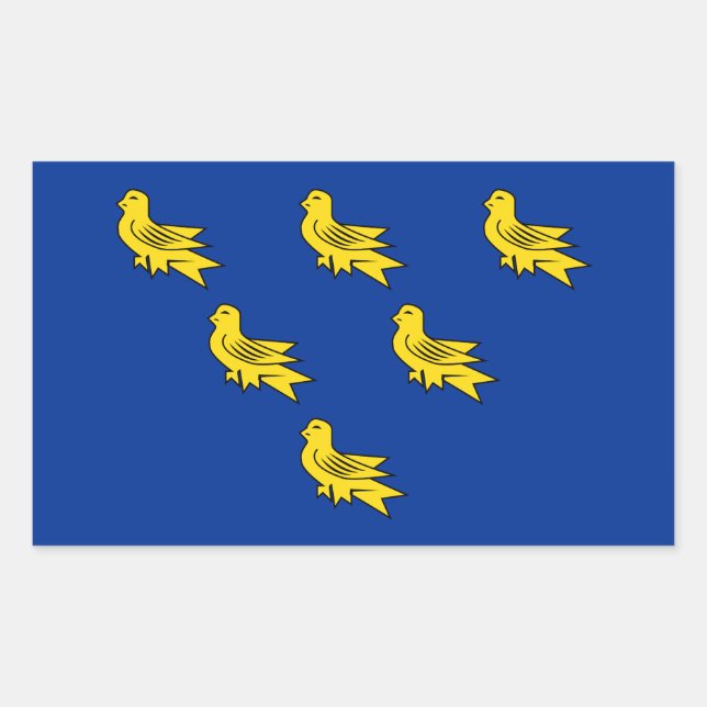 Flag of Sussex Rectangular Sticker (Front)