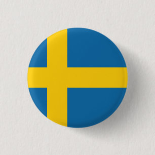 Flag of Sweden 3 Cm Round Badge