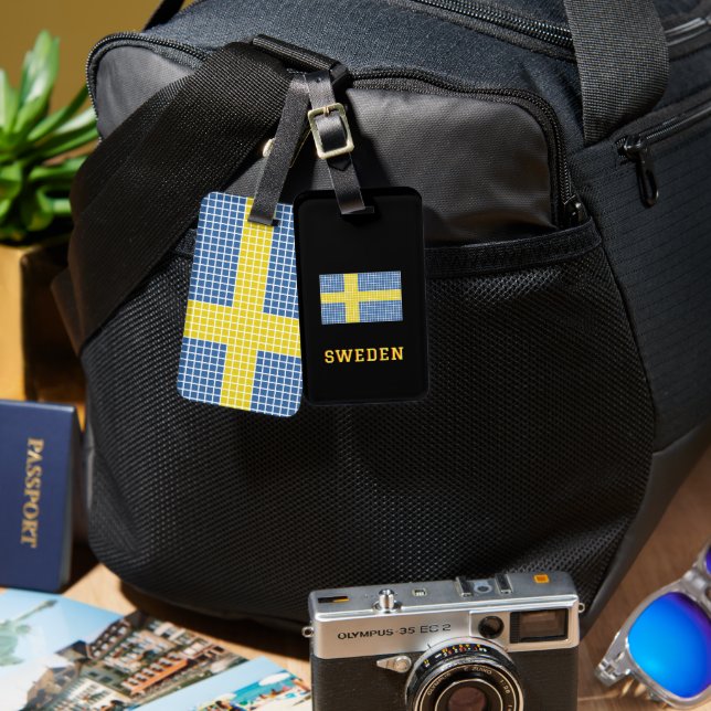 Flag of Sweden Luggage Tag (Front & Back)