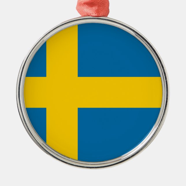 Flag of Sweden Metal Ornament (Front)