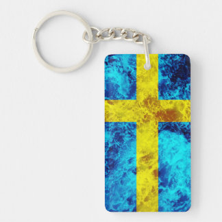 Flag of Sweden - Ocean Waves Key Ring