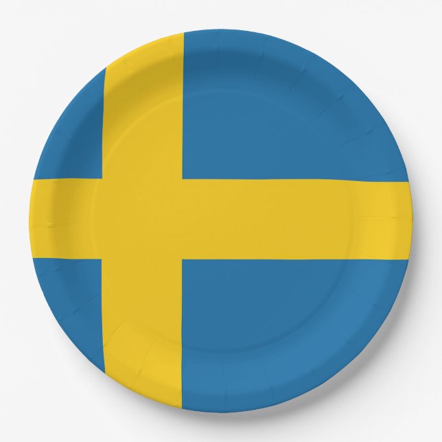 Flag of Sweden Paper Plate (Front)