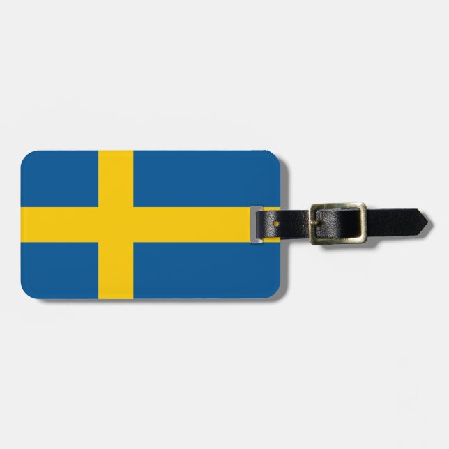 Flag of Sweden Personalised Luggage Tag (Front Horizontal)