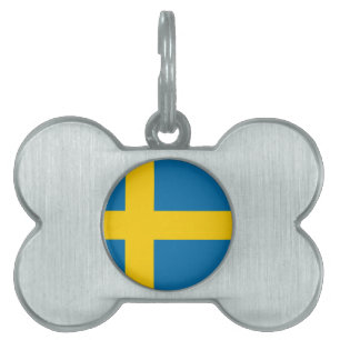 Flag of Sweden Pet Name Tag