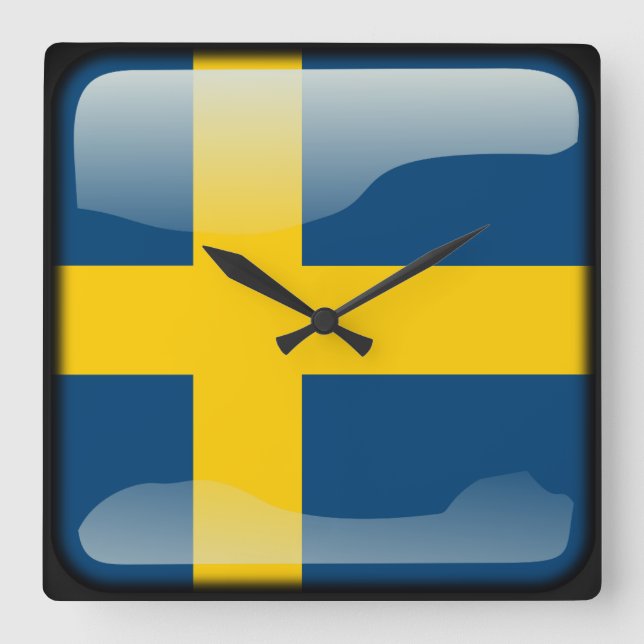 Flag of Sweden Square Wall Clock (Front)