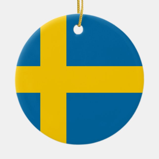 Flag of Sweden - Sveriges flagga - Swedish Flag Ceramic Ornament (Front)