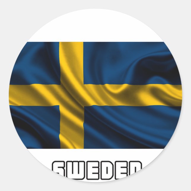 Flag of Sweden, Swedish Flag Classic Round Sticker (Front)