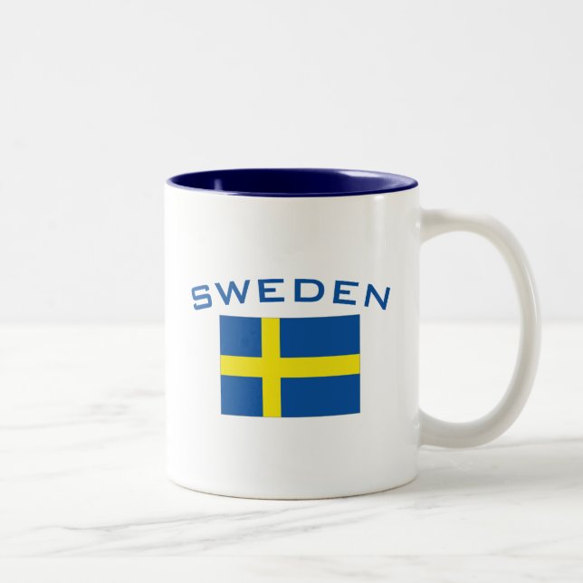 Flag of Sweden Two-Tone Coffee Mug (Right)