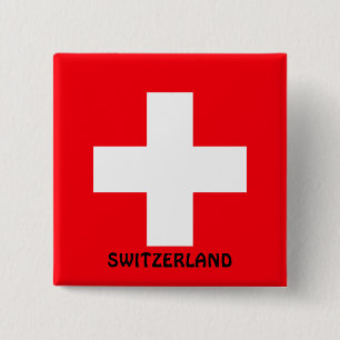 Flag of Switzerland  15 Cm Square Badge