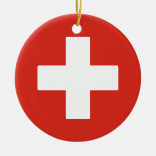 Flag of Switzerland Ceramic Ornament