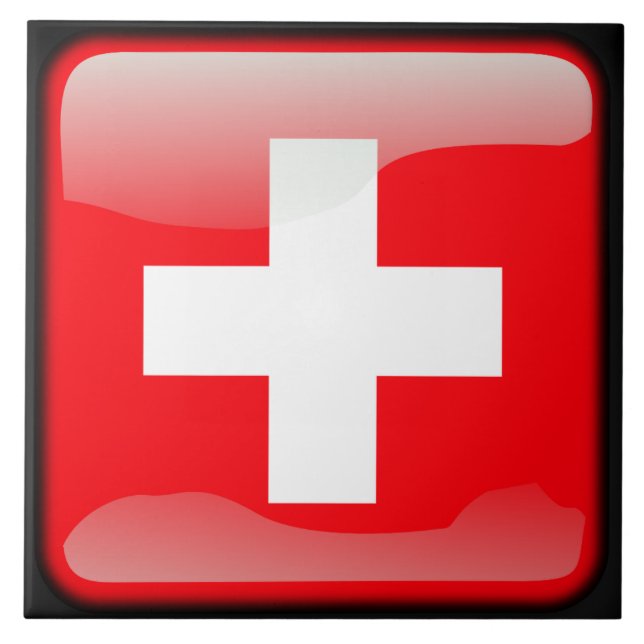 Flag of Switzerland Ceramic Tile (Front)