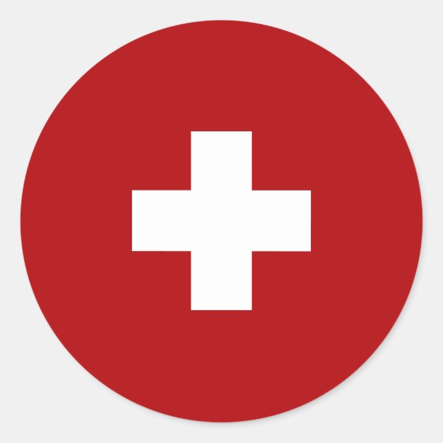 Flag of Switzerland Classic Round Sticker (Front)