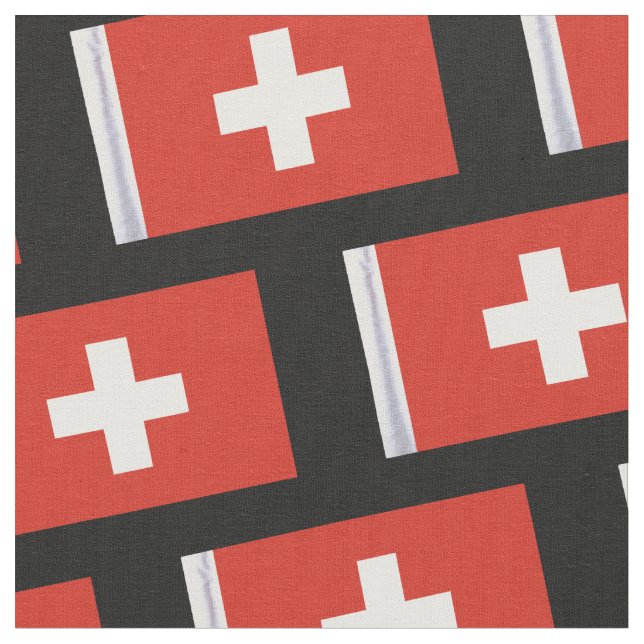 Flag of Switzerland Customisable Fabric (Close Up)