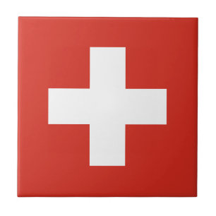 Flag of Switzerland - Die Nationalflagge der Schwe Ceramic Tile