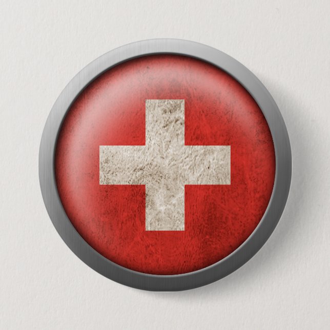Flag of Switzerland Disc 7.5 Cm Round Badge (Front)