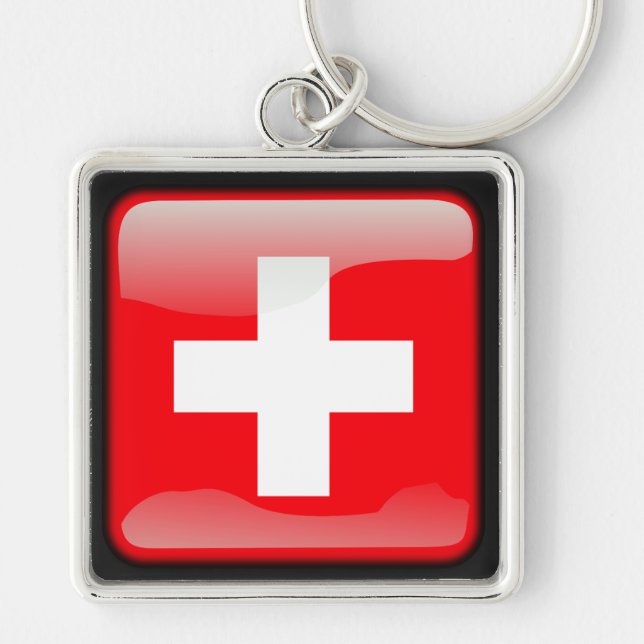 Flag of Switzerland Key Ring (Front)