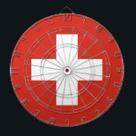 Flag of Switzerland Metal Cage Dartboard<br><div class="desc">Flag of Switzerland Metal Cage Dartboard</div>