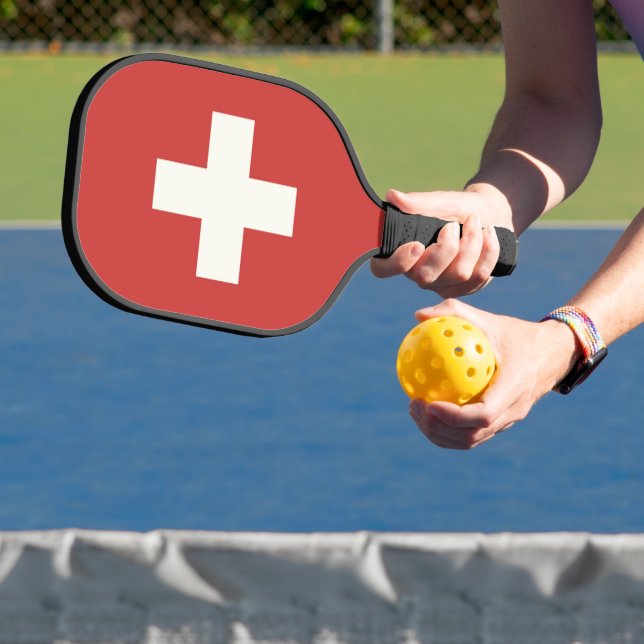 Flag of Switzerland Pickleball Paddle (Insitu)