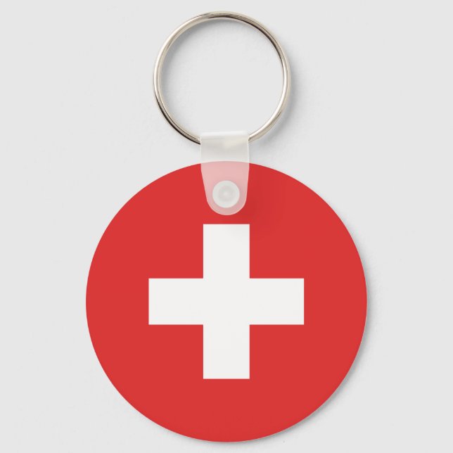 Flag of Switzerland – Schweiz – Suisse Key Ring (Front)