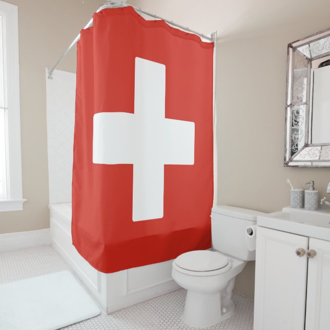 Flag of Switzerland Shower Curtain (In Situ)