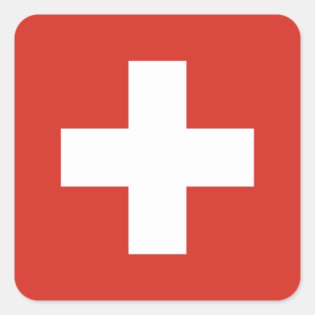 Flag of Switzerland Square Sticker (Front)