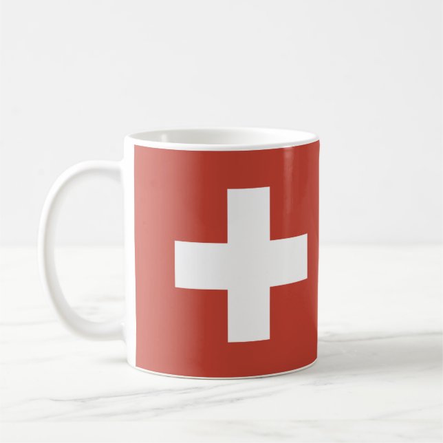 Flag of Switzerland - Switzerland - Suisse - Svizz Coffee Mug (Left)