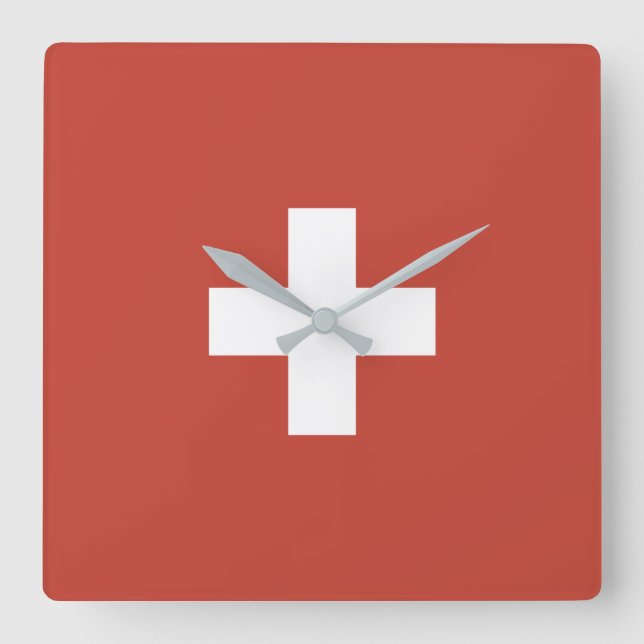 Flag of Switzerland - Switzerland - Suisse - Svizz Square Wall Clock (Front)