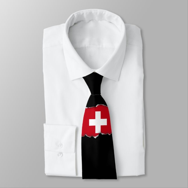 Flag of Switzerland Tie (Tied)