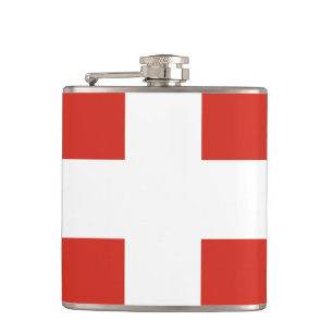 Flag of Switzerland Vinyl Wrapped Flask