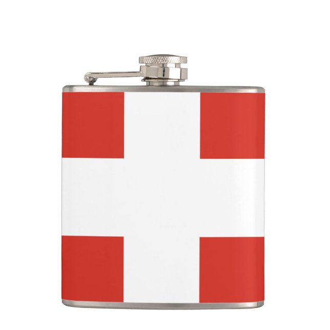 Flag of Switzerland  Vinyl Wrapped Flask (Front)
