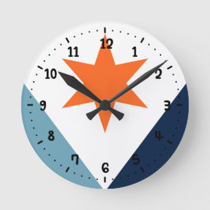 Flag of Syracuse, New York Round Clock