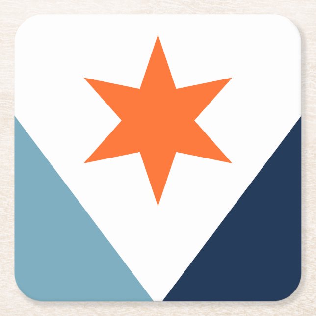 Flag of Syracuse, New York Square Paper Coaster (Front)