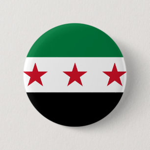 Flag of Syria - Syrian Independence flag 6 Cm Round Badge