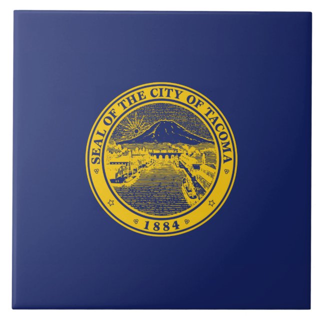 Flag of Tacoma (Washington City) Ceramic Tile (Front)