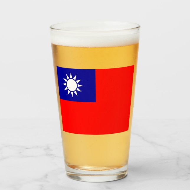 Flag of Taiwan Glass (Front Filled)