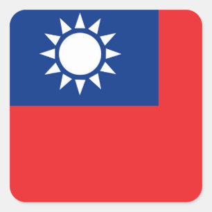 Flag of Taiwan Republic of China Square Sticker